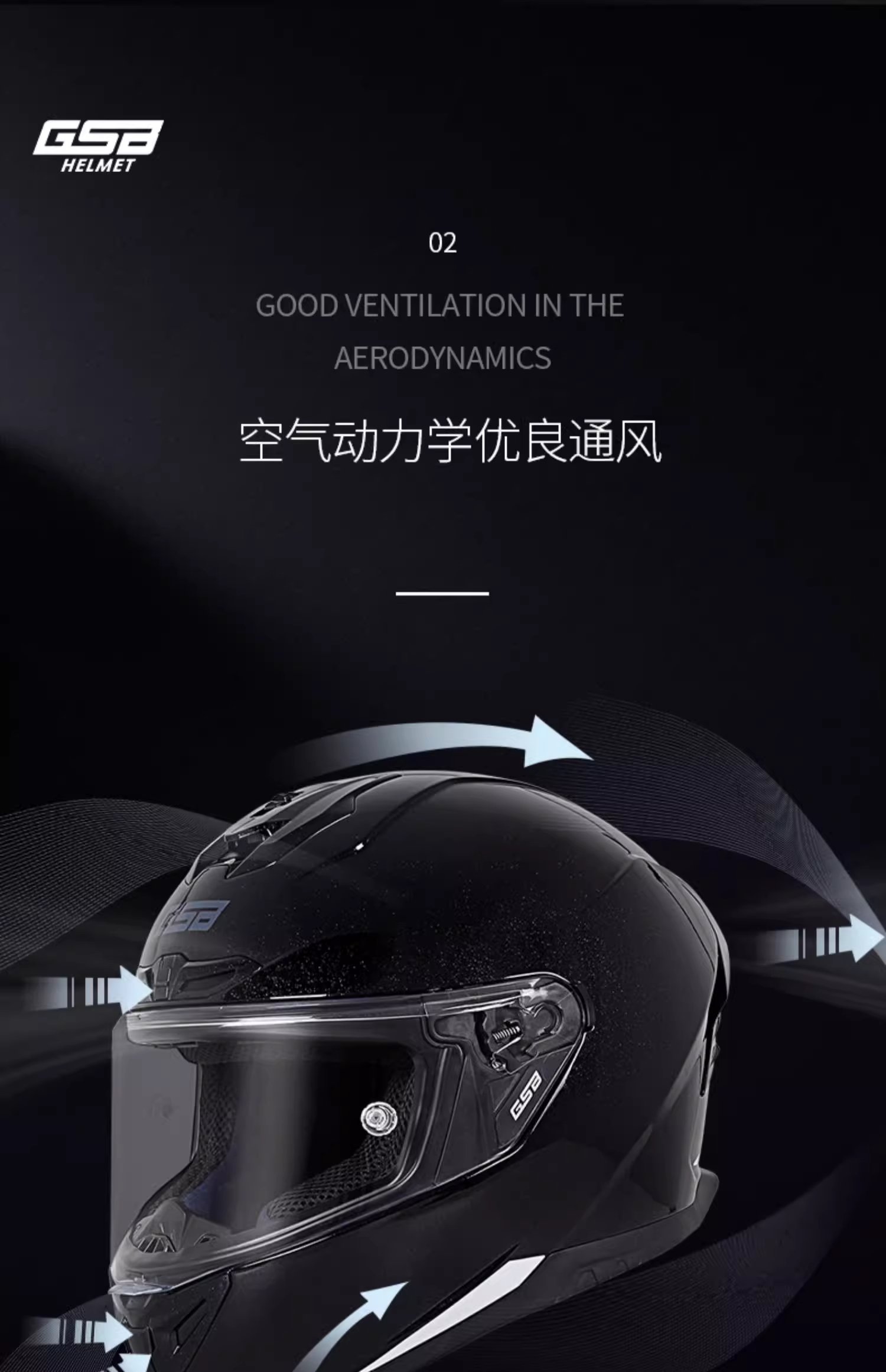 GSB Full Face Motorcycle Helmet for Men and Women GSB361GT