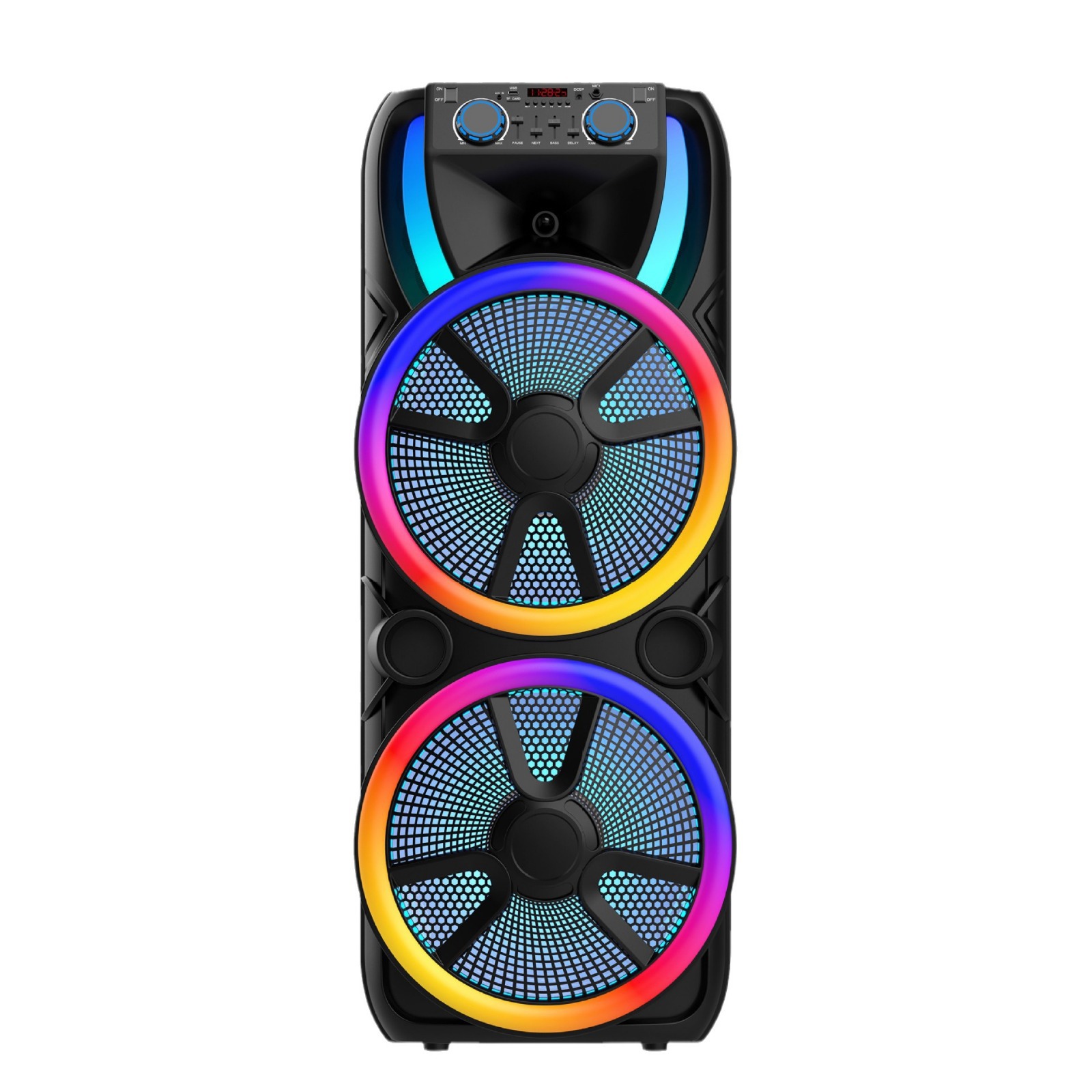 Fábrica de comercio exterior doble 15 pulgadas altavoces Bluetooth coloridos al aire libre alta potencia micrófono inalámbrico K canto cuadrado danza estéreo 1