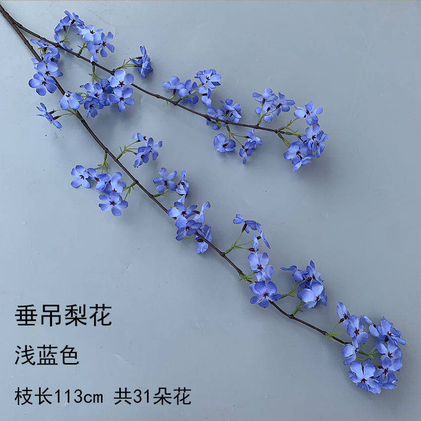 Flor azul cielo flor de bodas flor de seda flor de bodas flor de decoración de flor de vestíbulo flor de techo suave
