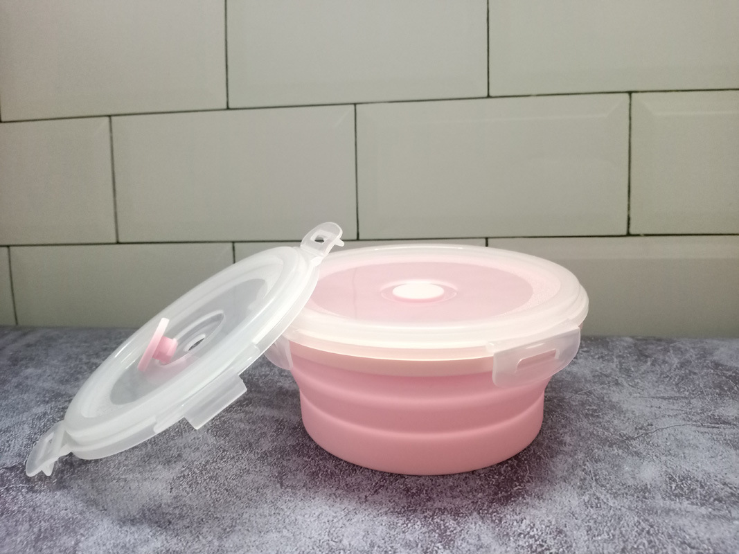 粉色硅胶碗盖