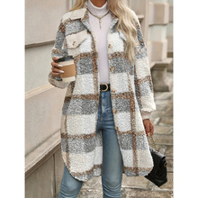 N 11741 Lapel Plaid Wool Coats ���I����ë�ش��¿羳���Q