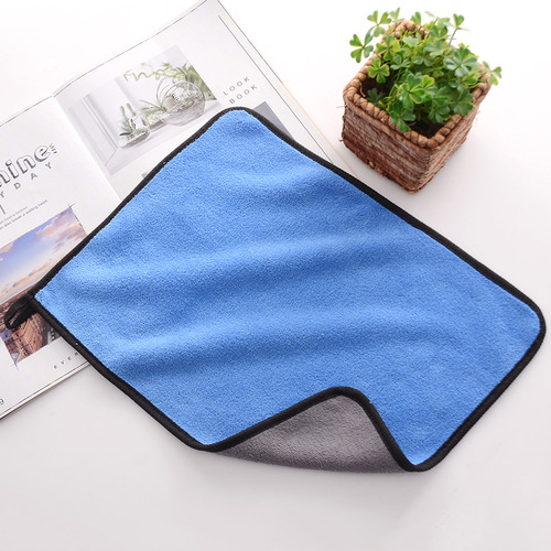 High density coral velvet double color absorbent car cleaning towel composite double layer thickened vehicle cleaning rag manufacturer wholesale