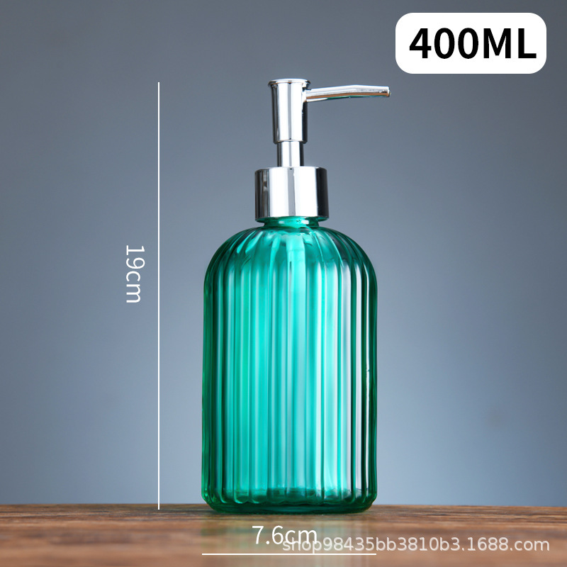 Botella de desinfectante de manos de vidrio vertical doméstico 400ml champú para el cabello, gel de baño, botella de vidrio, botella vacía en stock
