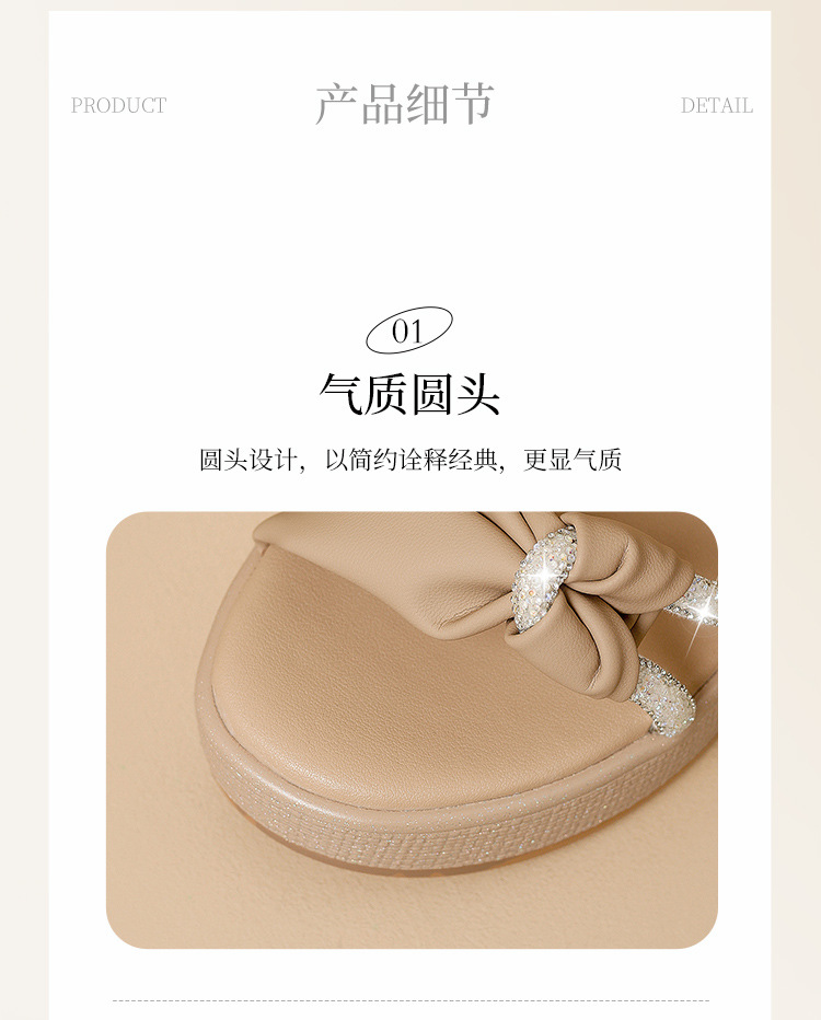 Sandal nữ đế xuồng đính đá cổ điển, tăng chiều cao, phong cách thanh lịch — M701 Hạnh chi tiết 12