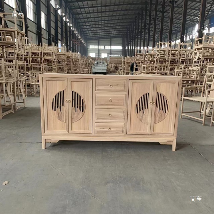 Northern Elm New Chinese Style Sideboard White Embryo Entrance Utility Cabinet Storage Cabinet Storage Cabinet Shoe Cabinet Multi-Purpose Cabinet Paint-Free