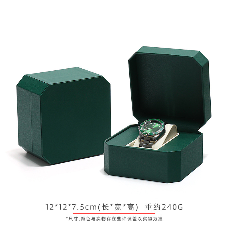 팔각형 짙은 녹색 시계 상자