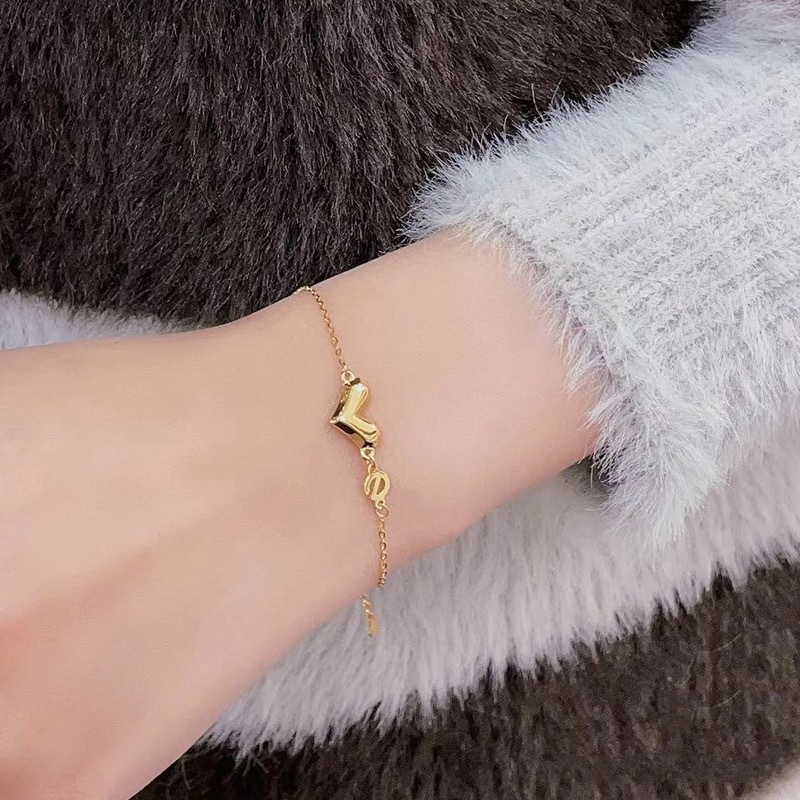 Wen Jian nuevo diseño ligero de lujo te ama la pulsera de tobillas e-life femenina simple y fría chapado en oro 18 quilates en forma de corazón de acero de titanio accesorios de pie