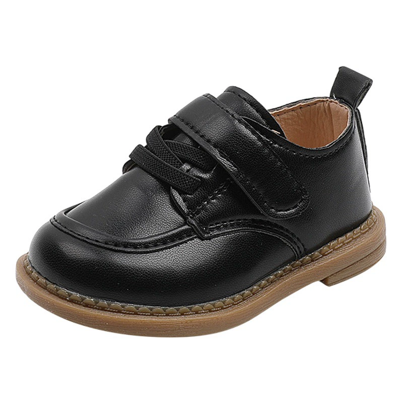 Весна и осень 2024, новая детская обувь, повседневная обувь для маленьких мальчиков, мягкая и клетчатая кожаная обувь с большим носком, красивая детская маленькая кожаная обувь