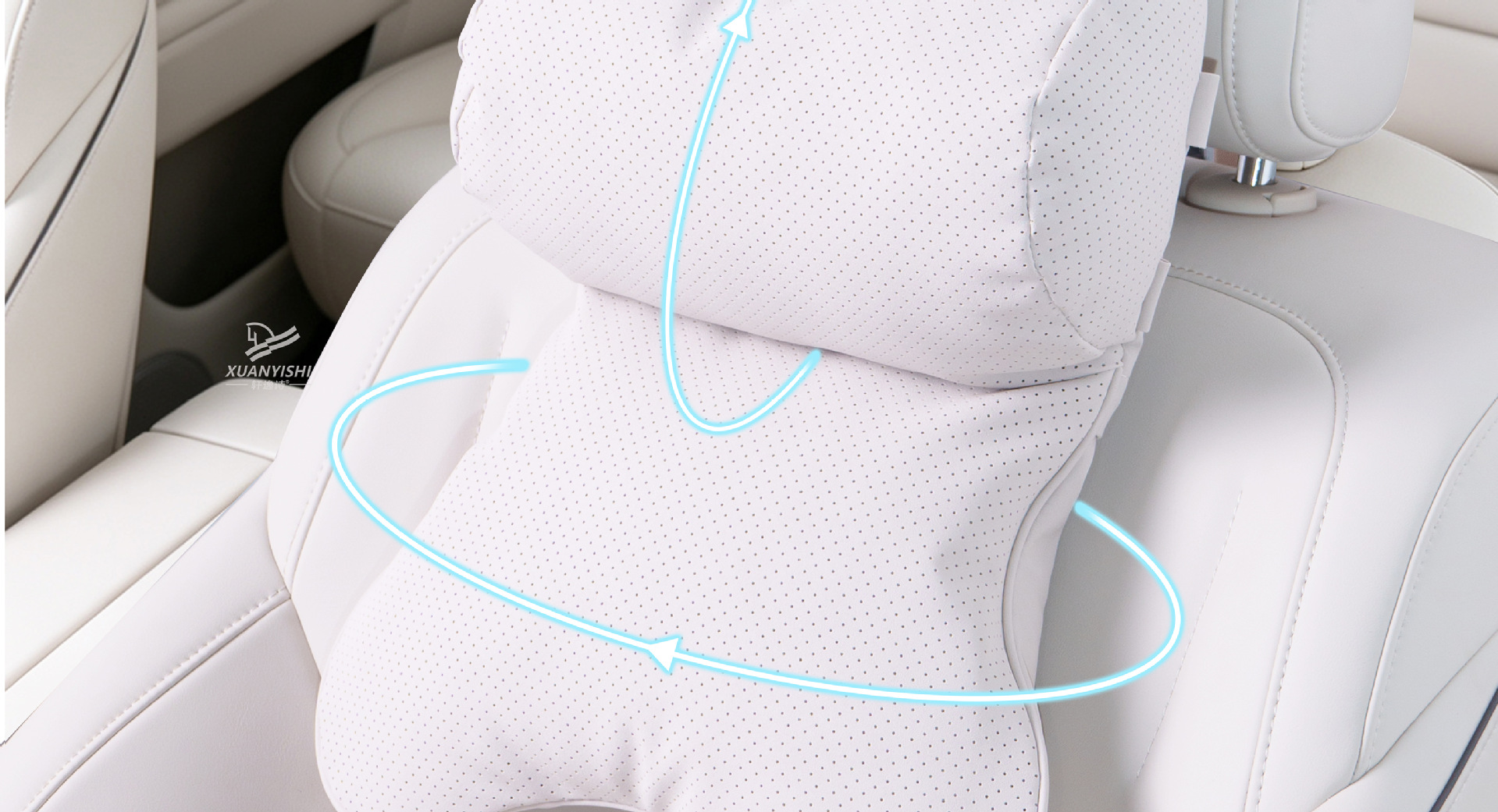 Car Headrest Cloud Cotton Neck Pillow Simple Business Style Adjustable Height Headrest Unisex Dual-Core Headrest