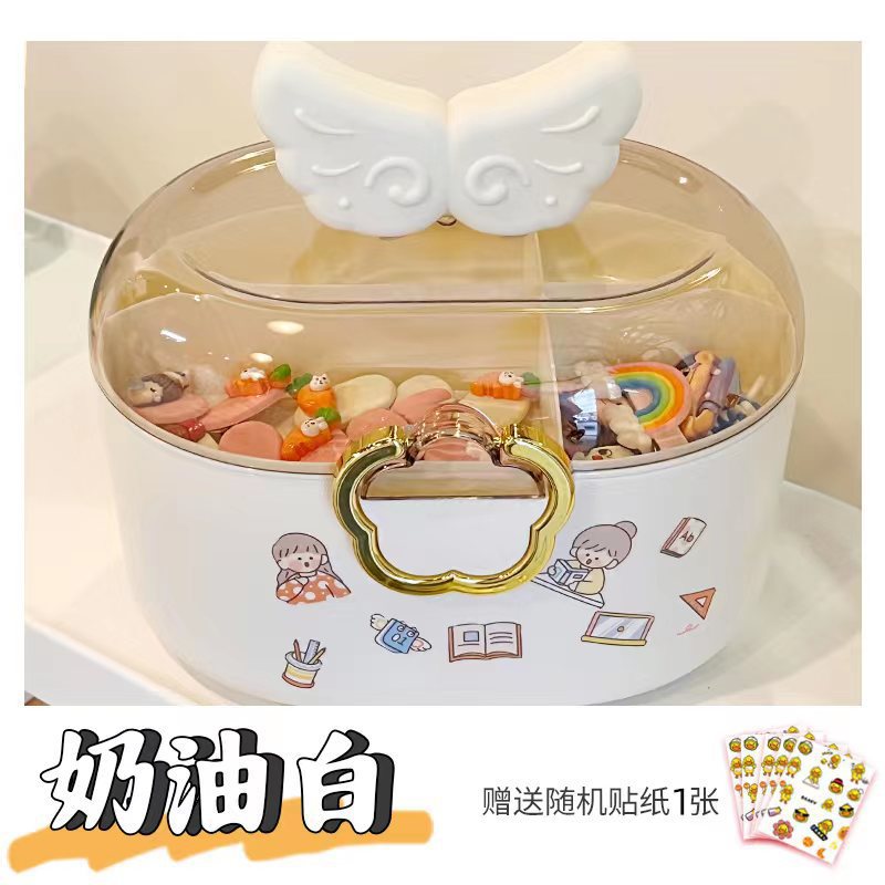 Caja de almacenamiento de joyas para niñas a prueba de polvo clips horquillas accesorios infantiles diseño lindo