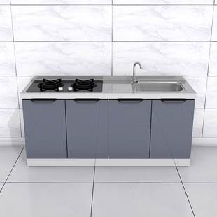 Owl 0A Simple Kitchen Cabinet Small Apartment Stove Cabinet Combination Economical Stainless Steel Rural Integral Sink
