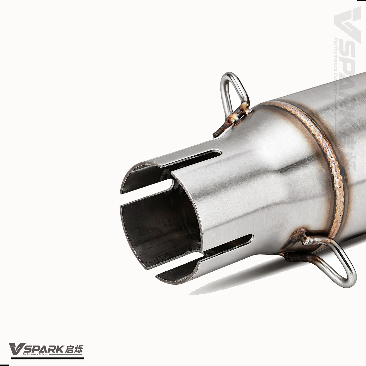 Motorcycle exhaust pipe modification: adapter for connecting a 35-48mm mid-section to a 51mm tail section, ensuring a seamless installation