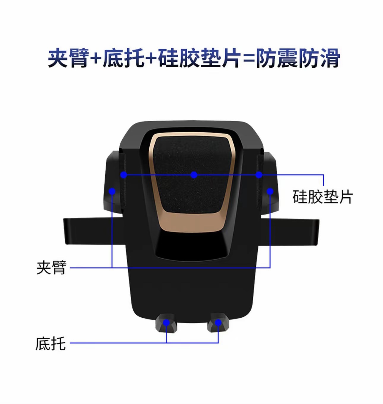 Car Phone Holder Multifunctional Rotating Dashboard Suction Cup