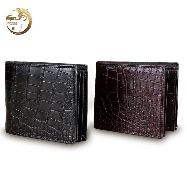 Thai Genuine Crocodile Leather Wallet for Men, Business Wallet, Genuine Leather Short Wallet for Men, Multi-Card Slot Coin Purse, Cross-Border Hot Seller
