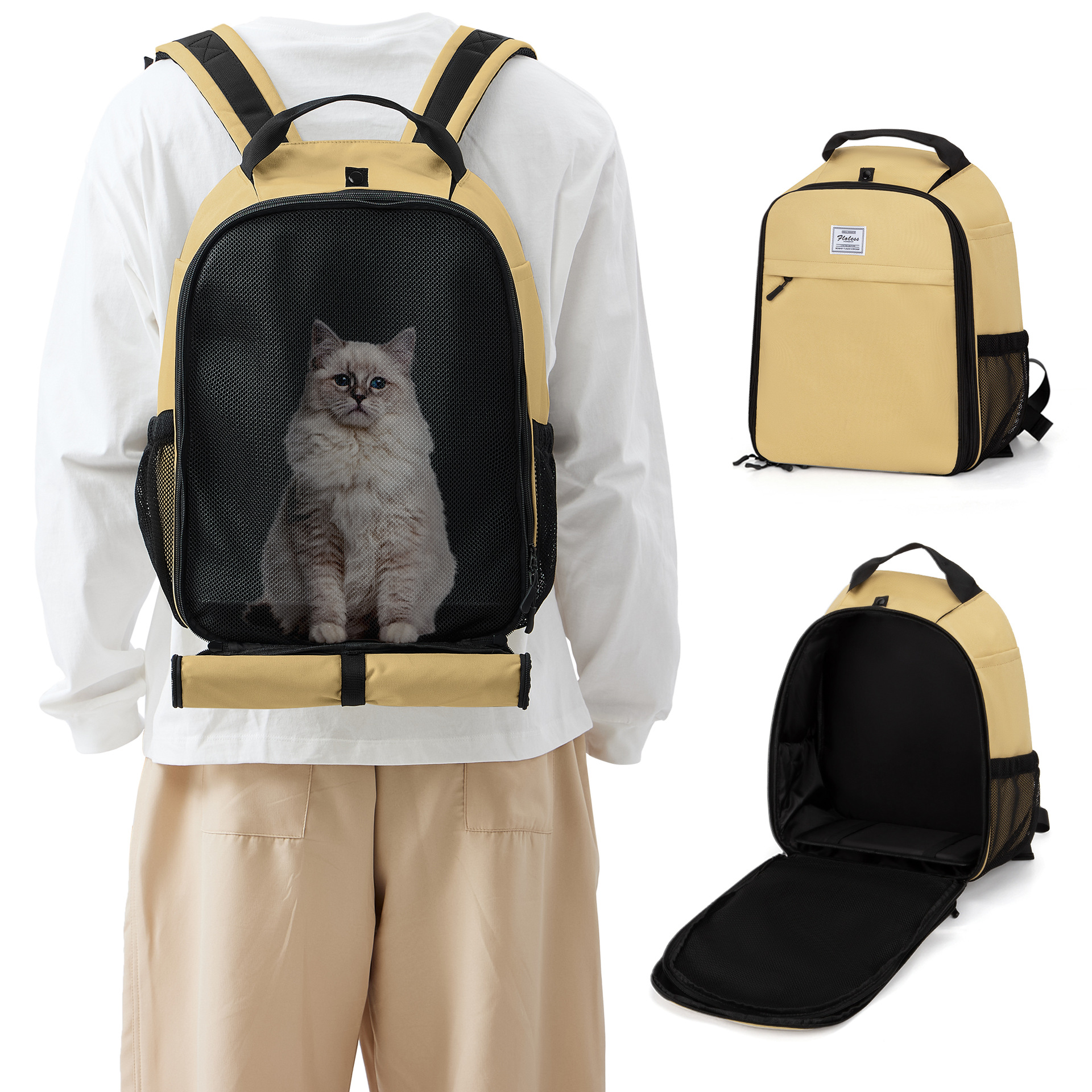 Zaino per cani e gatti, grande capacità, portatile, in tessuto Oxford con doppia spalla_voghion.com