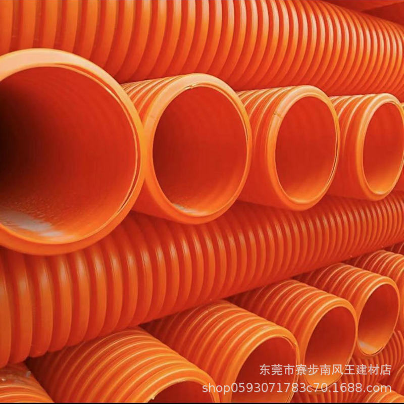 厂家供应PE单壁波纹管市政电力电缆保护套管 通讯穿线管电力管