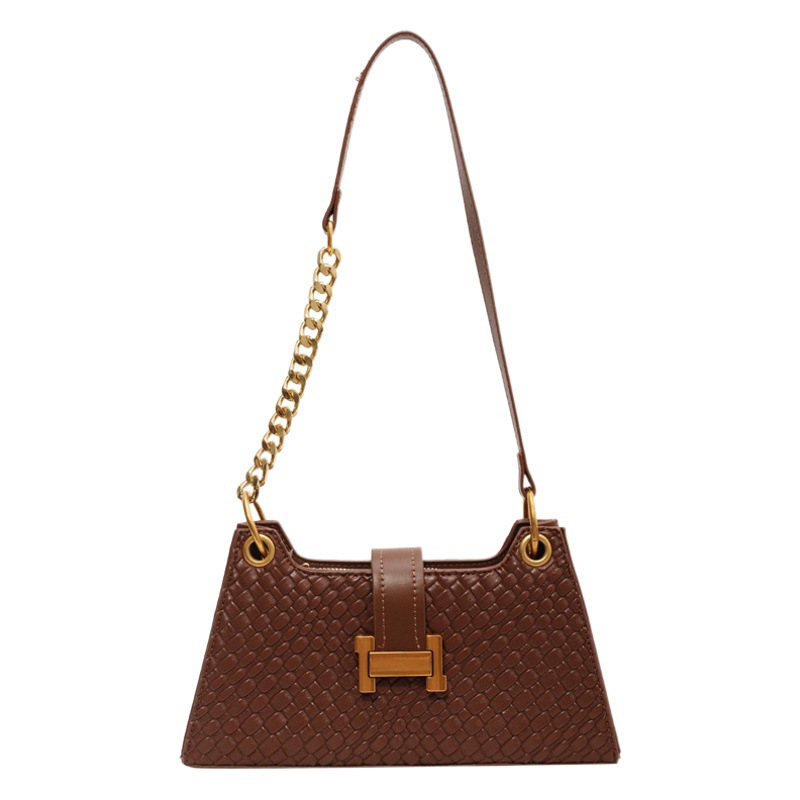 Bolso simple para axila mujer nuevo estilo hebilla en H mensajero de primavera y verano bolso cuadrado pequeño de color sólido bolso de patrón de piedra de sentido de alta calidad bolso de hombro