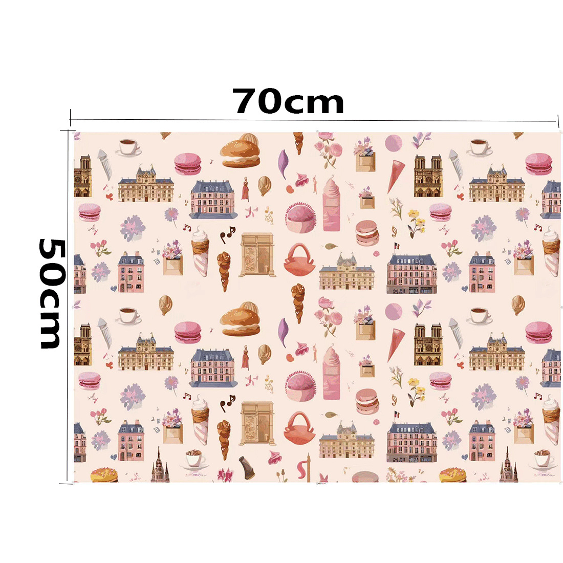 Cuento de hadas francés papel de embalaje de París Torre Eiffel elemento macaron sistema encantador adecuado para el embalaje de regalos de vacaciones image 14
