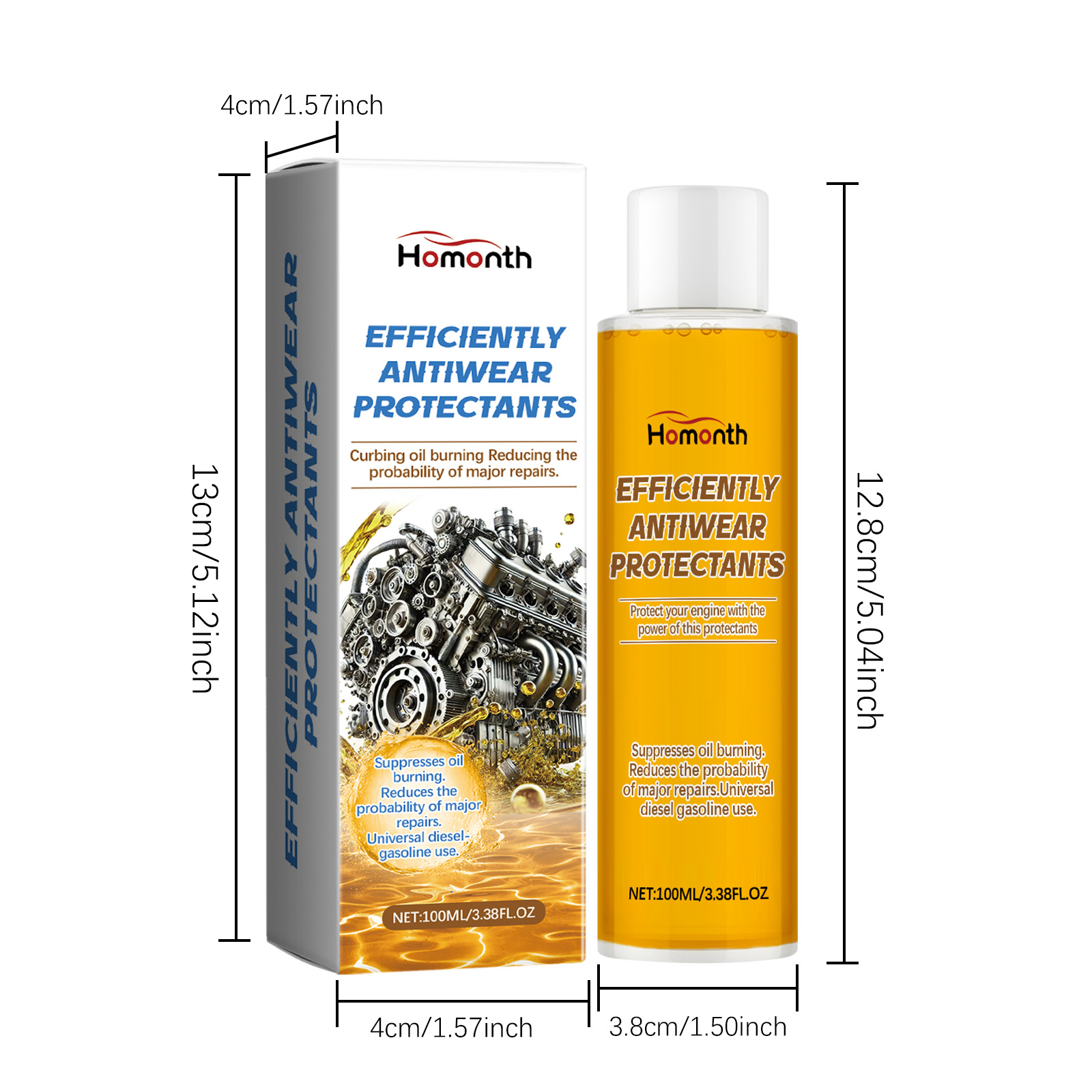 Homonth Engine Anti-Wear Protector Engine Break-In Protector Engine Maintenance Oil Additive