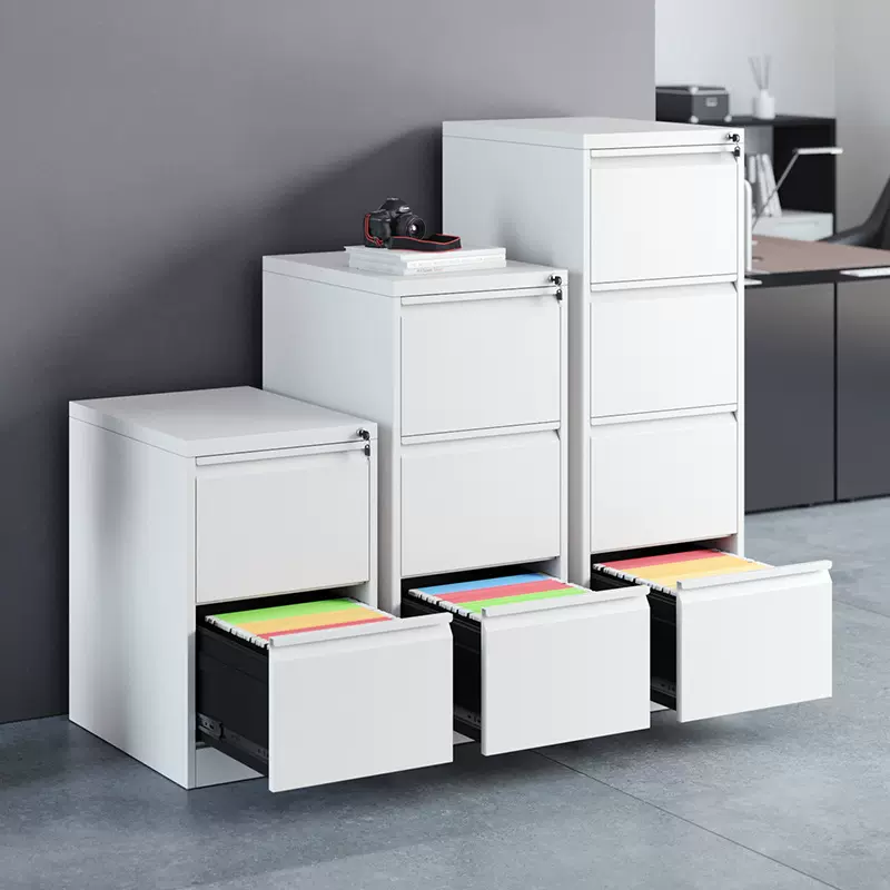 办公室铁皮柜挂劳柜文件柜A4FC卡箱挂快捞抽屉档案合同柜带锁矮柜