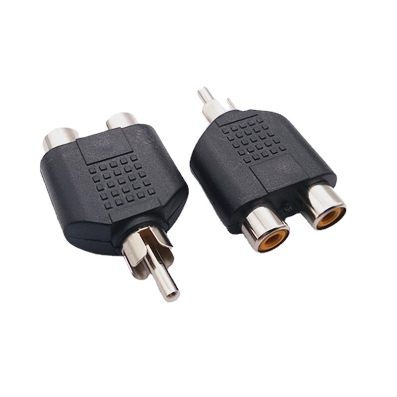 厂家直供 音频视频转接头莲花RCA一分二RCA公转2RCA母 AV转换插头