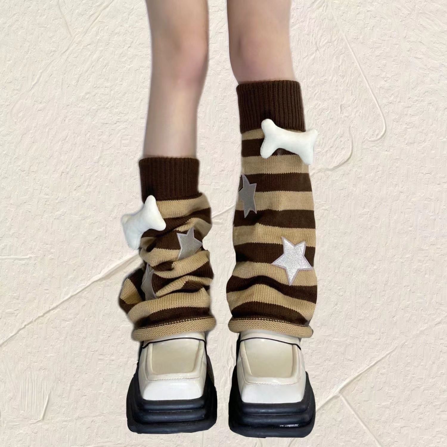 Cultura asiática chica caliente pierna cubierta y2g estrella casera hueso grande elemento pierna delgada JK punto pila pierna ancha Calcetines