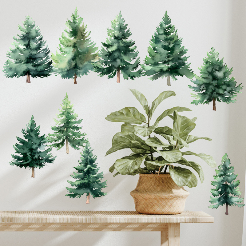 3d grön växt tallbarr väggdekor för vardagsrum och sovrum_voghion.com