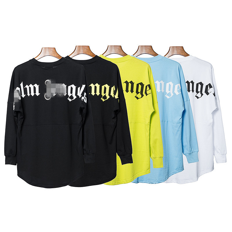 Factory wholesale European and American fashion brand Palm Angel back large letter printing long sleeve T-shirt men and women loose bottoming shirt Factory wholesale European and American fashion brand Palm Angel back large letter printing long sleeve T-shirt men and women loose bottoming shirt