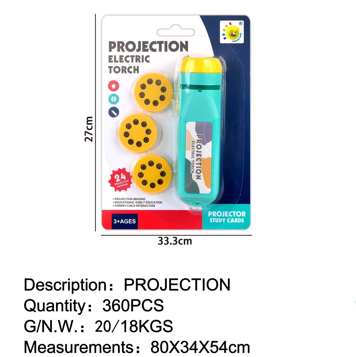 Comercio exterior Venta caliente de los niños ciencia y educación cognitiva juguete dinosaurio proyección linterna de proyección