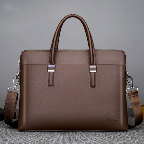 Cross-border supply men's handbags shoulder crossbody bag business briefcase computer bag soft leather men's bag