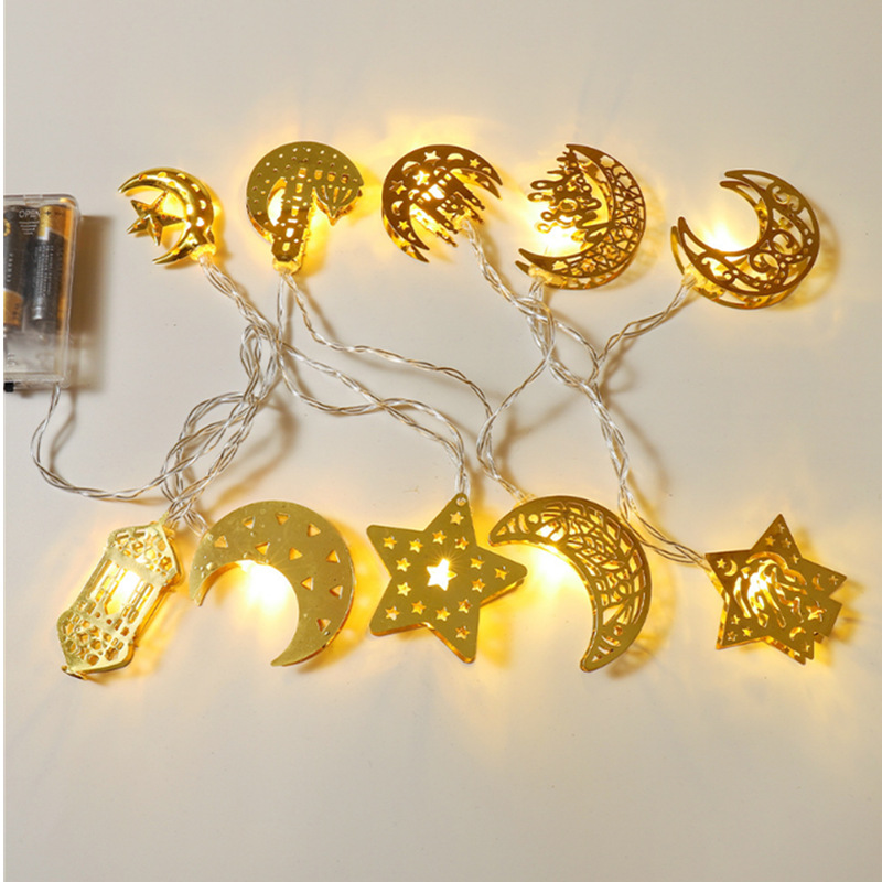 Nuevo LED de hierro forjado Luna Castillo gulbang Festival patio luz la secuencia decoración del partido Festival Amazon