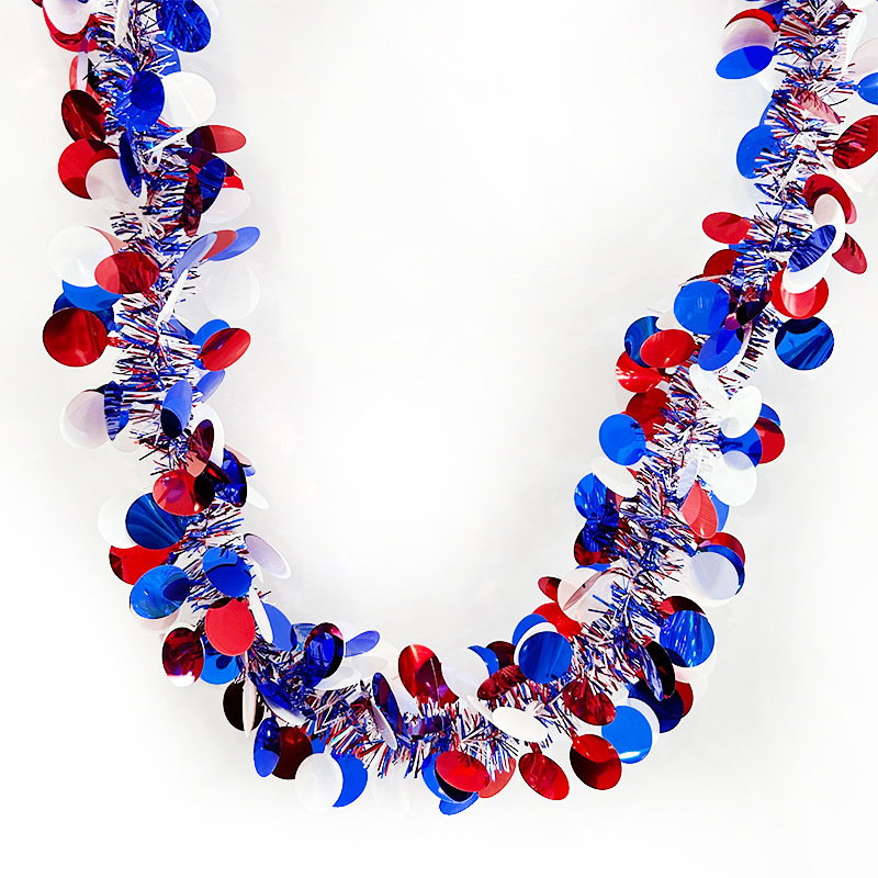 Telas de colores, cintas, arreglos de tiras de lana, Día de la Independencia de EE. UU., Estrellas de tres colores, tiras de colores, adornos de tiras de lana