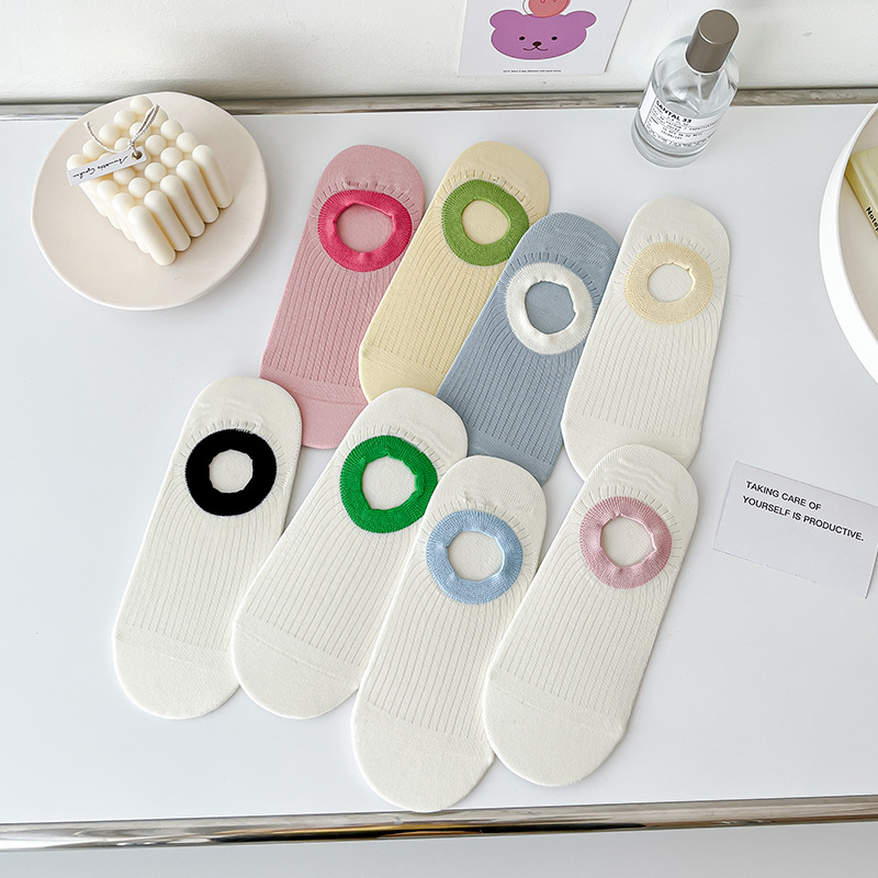 Women's Summer Ultra-Thin Mesh Breathable Japanese Pure Cotton Low-Cut Socks with Silicone Non-Slip Soles and Invisible Socks