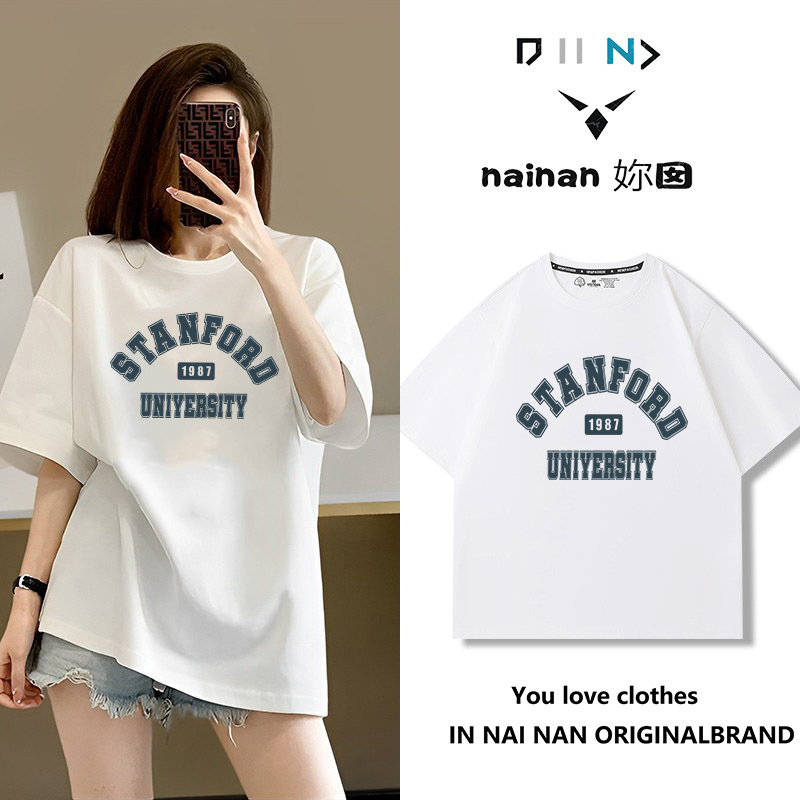 純綿半袖tシャツ女性夏韓国版新型ゆるい丸首小衆白色アニメプリント学生半袖tシャツ|undefined