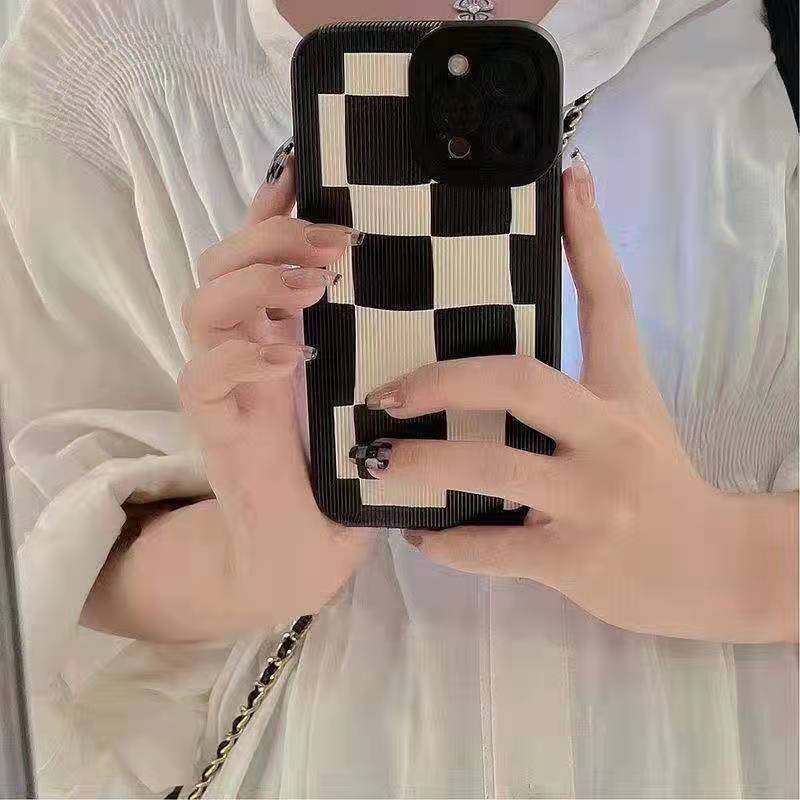 Checkerboard Phone Case For Samsung S23 Ultra A53 A32 Protective_voghion.com