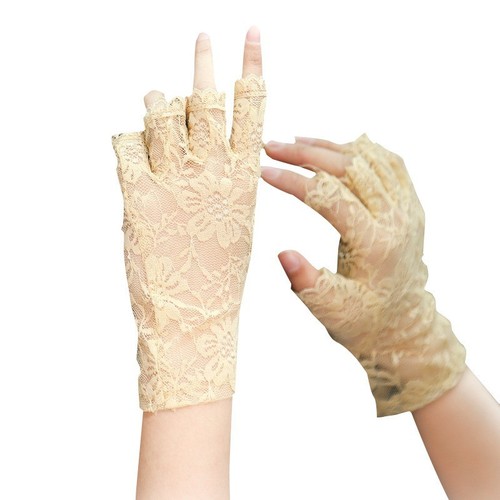 Summer ladies short lace half finger lace sun protection gloves fingerless ceremonial wedding decoration gloves manufacturer wholesale