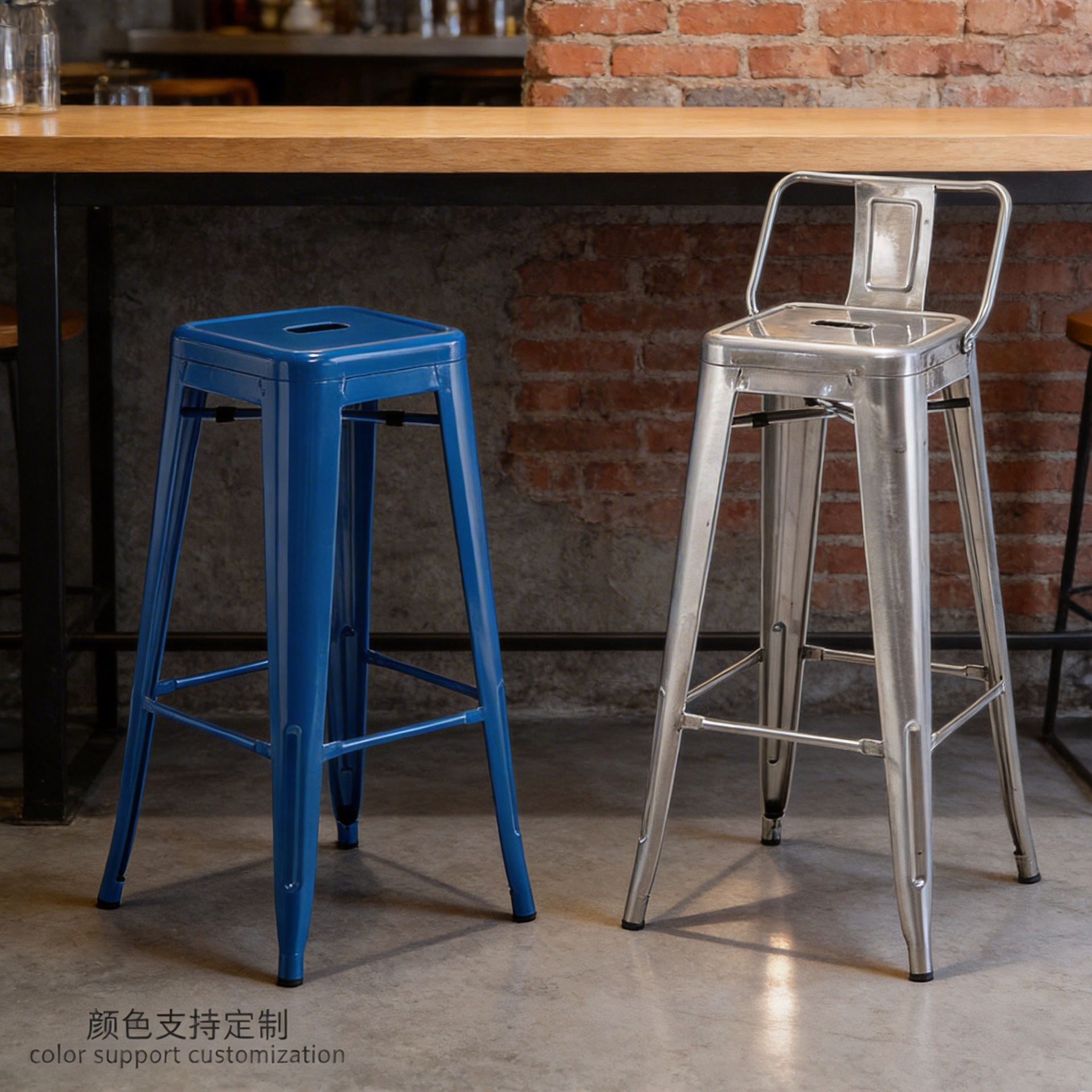 Manufacturer's Ready Stock Wholesale Iron Chair Wrought Iron High Stool Bar Stool Restaurant Bar Stool Iron Stool Metal Bar Chair