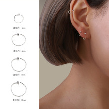 s999純銀單圈耳環學生復古簡約耳飾新款耳圈廠家飾品批發一件代發