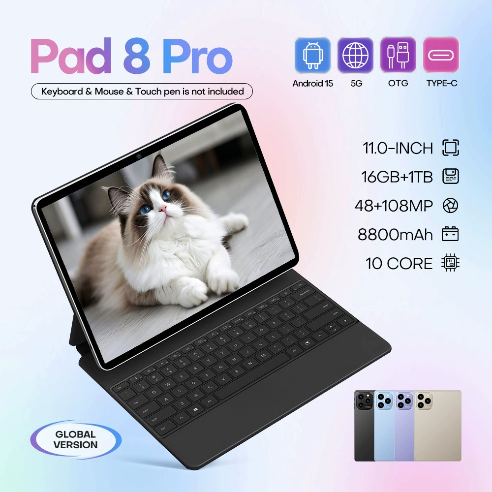 Планшет Pad 8 Pro, 11.0 дюйма, 16ГБ+1ТБ, 5G, 8800 мАч, Android 15