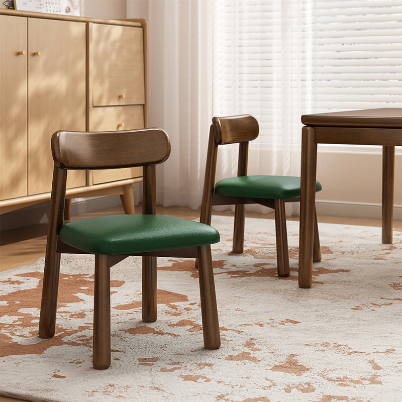 silla de madera maciza pequeña taburete pequeño hogar niños sala de estar respaldo silla simple paquete blando taburete cuadrado taburete de cambio de zapatos