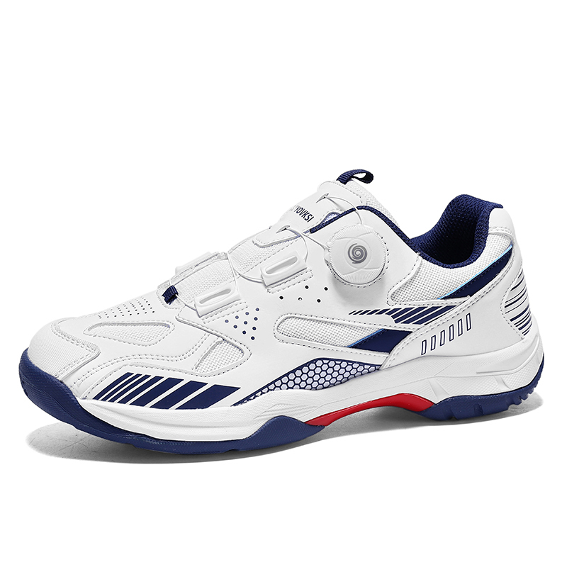 Badminton Shoes Rotating Button Men's and Women's Lace-Up Free Sports Tennis Basketball Shoes