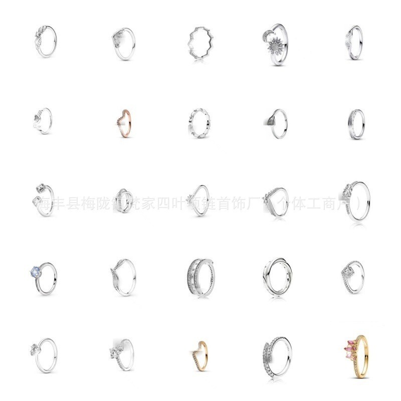 Pandora 925 Silver Ring New Shining Wishing Bone Angel Wings Minnie Ring European and American Ring Pandora 925 Silver Ring New Shining Wishing Bone Angel Wings Minnie Ring European and American Ring