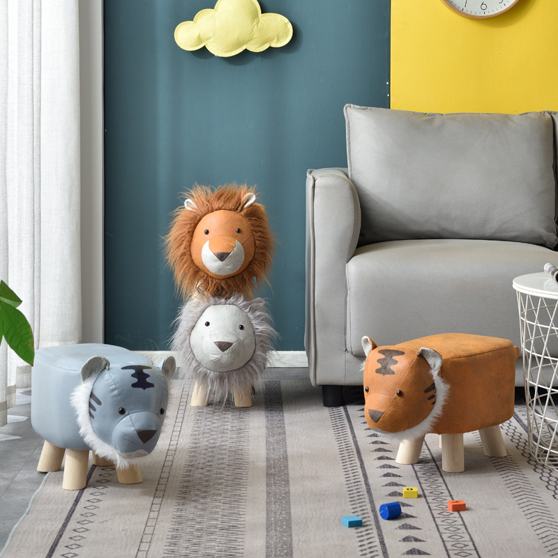 Creative Animal Stool for Children, Cartoon Sofa, Shoe Tree, Gift for Home Use