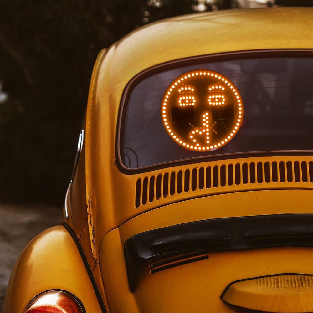 Car LED bear facial expression light car smiling face light Palm light rear window anti-rear rear multi-function warning gesture light