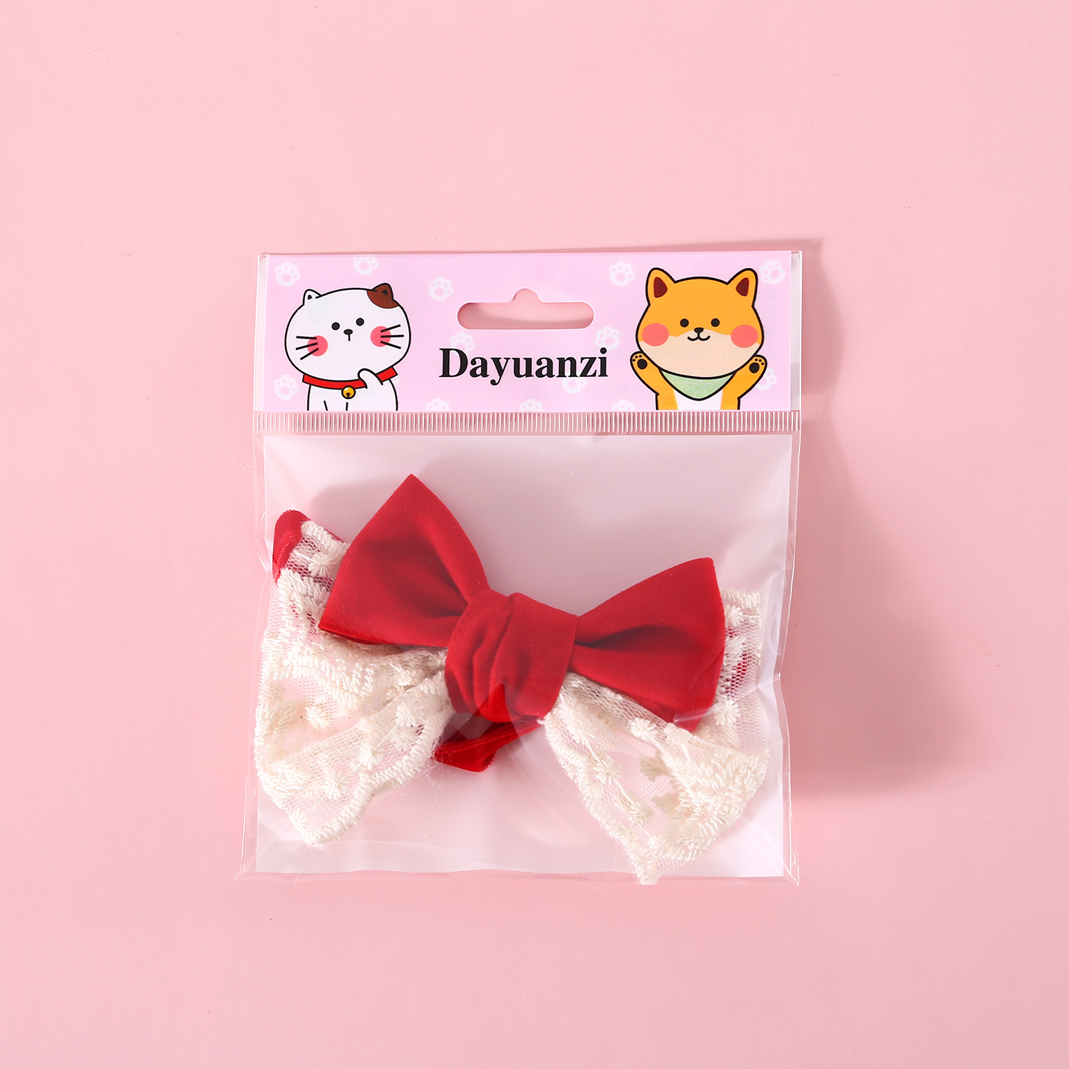 Arco de terciopelo, collar de mascotas, cumpleaños, Año Nuevo, corbata de perlas, princesa, gatito, cachorro, bib