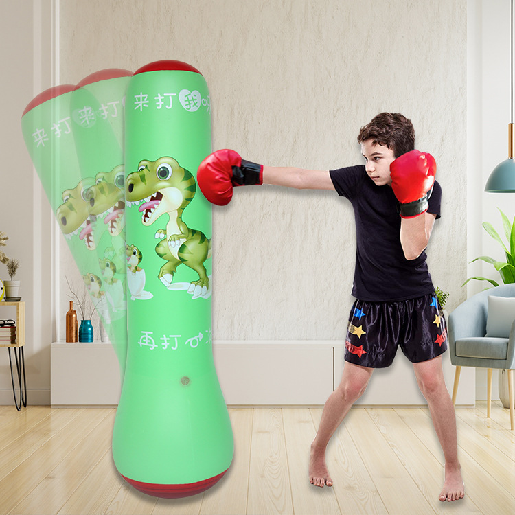 热销成人加厚pvc充气拳击柱健身减压立式拳击柱注水充气不倒翁