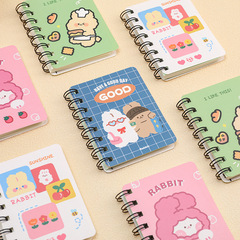Cute and Adorable Rabbit Flipped Coiled Notebook Student Handwritten Diary Notebook Portable Pocket Notepad Sticky Notes Notebook