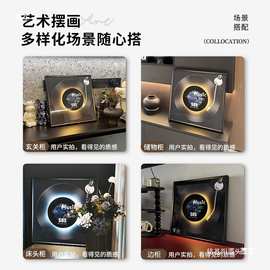 适用DIY发光黑胶唱片摆件摆画音乐装饰画电视柜背景卧室桌面