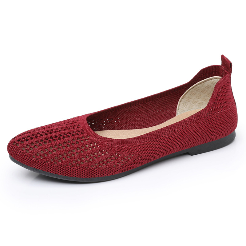 Zapatos casuales para mujer, zapatos de mujer para dropshipping transfronterizo, zapatos de malla poco profundos y versátiles, zapatos planos de punta, zapatos de moda modernos.