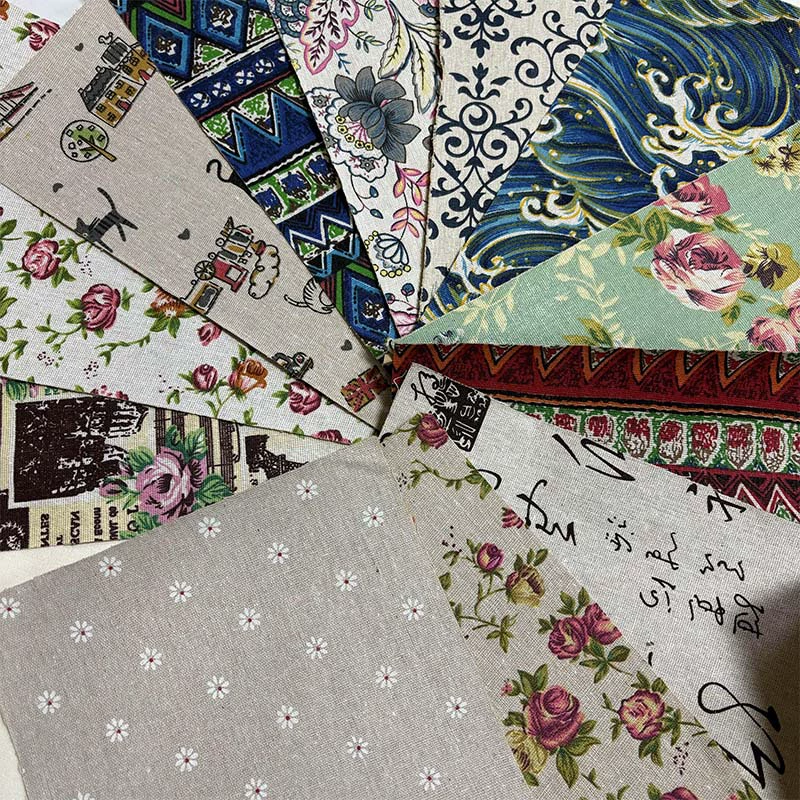 Самоклеящаяся печатная хлопчатобумажная и льняная ткань ручной работы, льняная простыня, упаковка «сделай сам», ретро, ​​креативная персонализированная наклейка, окрашенная в пряже